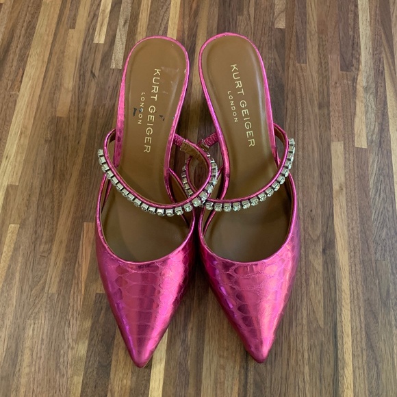 Kurt Geiger Pink Metallic Heels - Picture 13 of 14